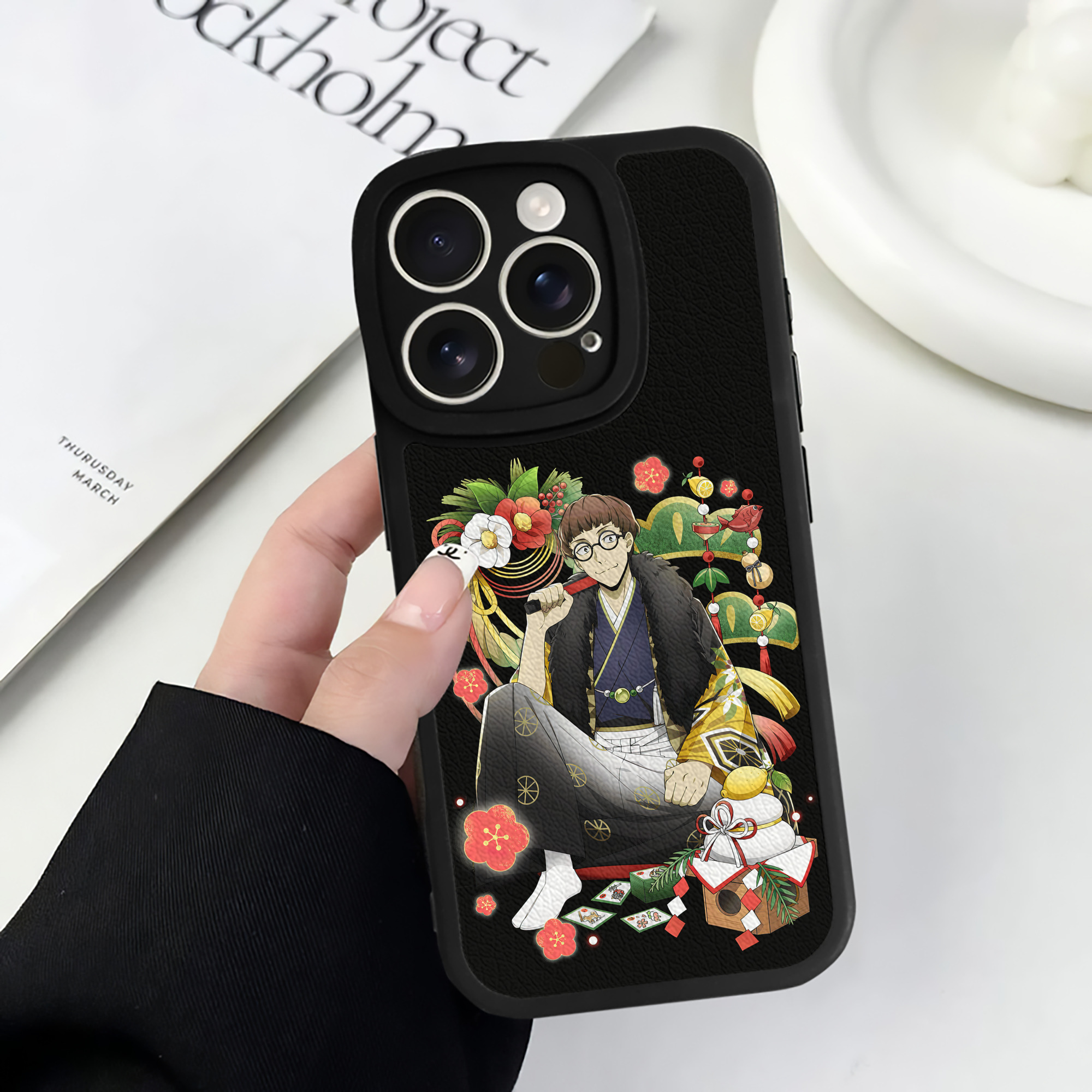 （画像用） 文豪ストレイドッグス Bungo Stray Dogs 【iPhone 16シリーズ対応】シリコンスマホケース（レザー調） 材質：シリコン